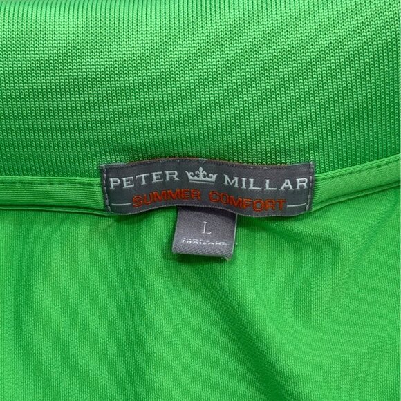 Peter Millar Summer Comfort Green Polo Shirt Gasparilla Club Logo Pirate Mens L - Picture 3 of 7
